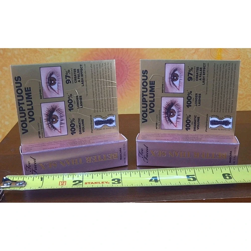 Set‎ Of 2 TOO FACED Better Than Sex Mascara Black .13 oz 3.9 g Deluxe Travelsize